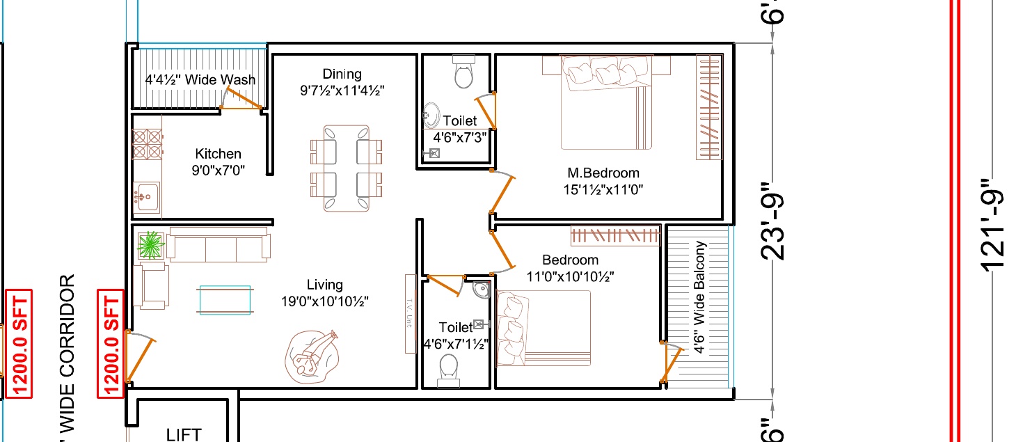 Unit 105 floor plan